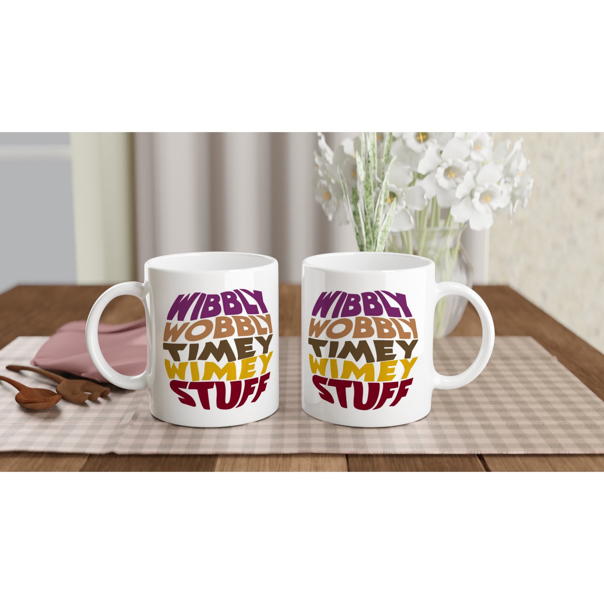 Doctor Who Inspired Mug – Wibbly Wobbly Timey Wimey Stuff - Rampage Design Studio