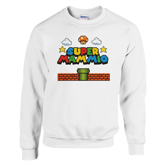 Retro Gaming Sweatshirt – Super Mammio Design for Mothers Day – Soft Blend, Classic Fit - Rampage Design Studio