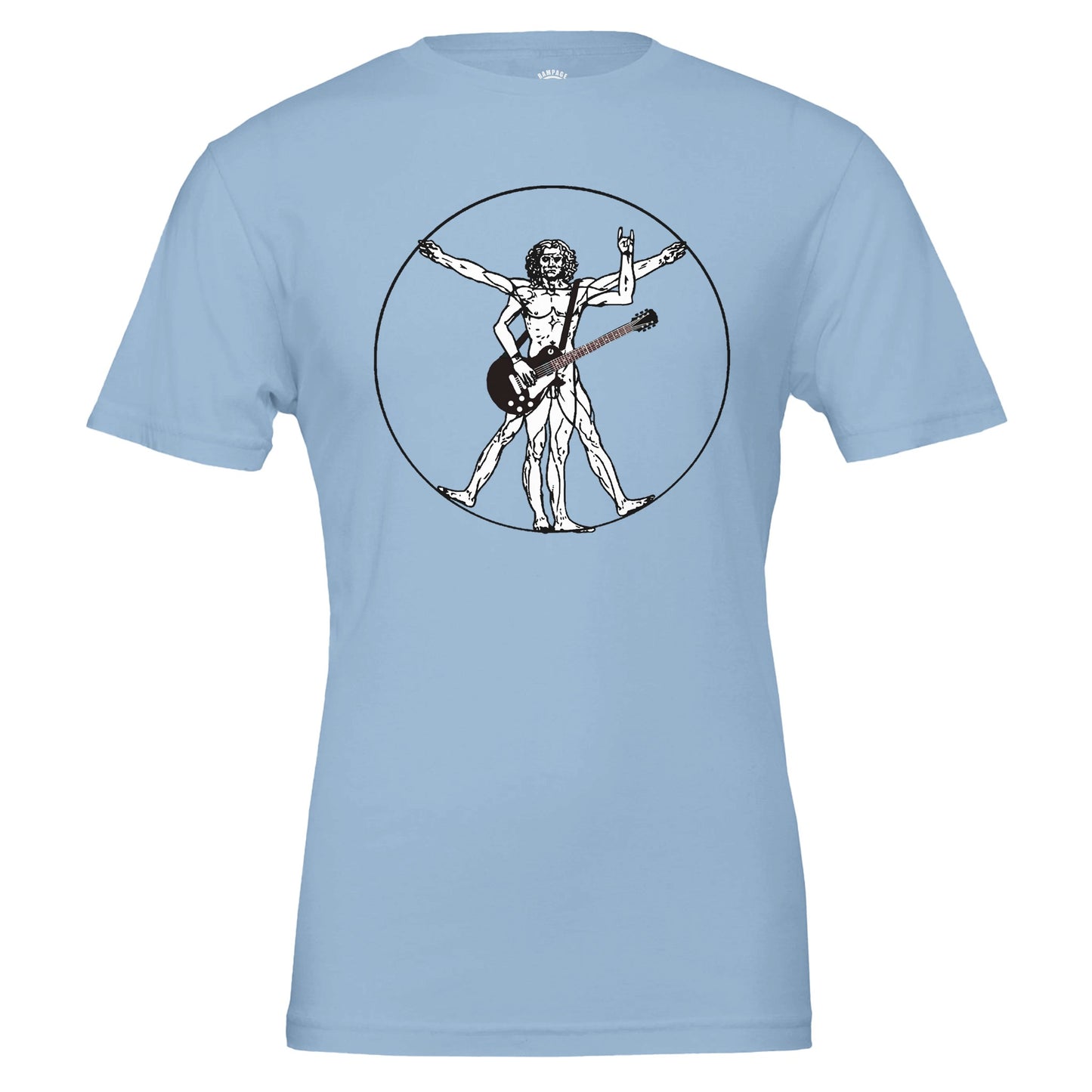 Rock Guitar Vitruvian Man T-Shirt - Rampage Design Studio