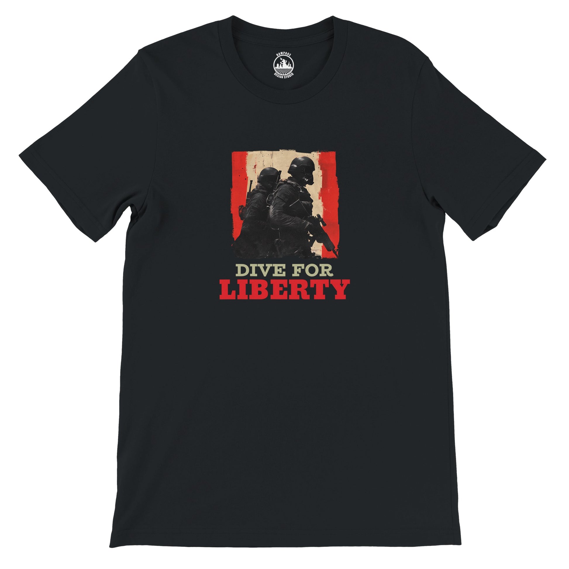Helldivers 2 Inspired T-Shirt - Dive for Liberty Graphic, Soft Cotton, Unisex Fit - Rampage Design Studio