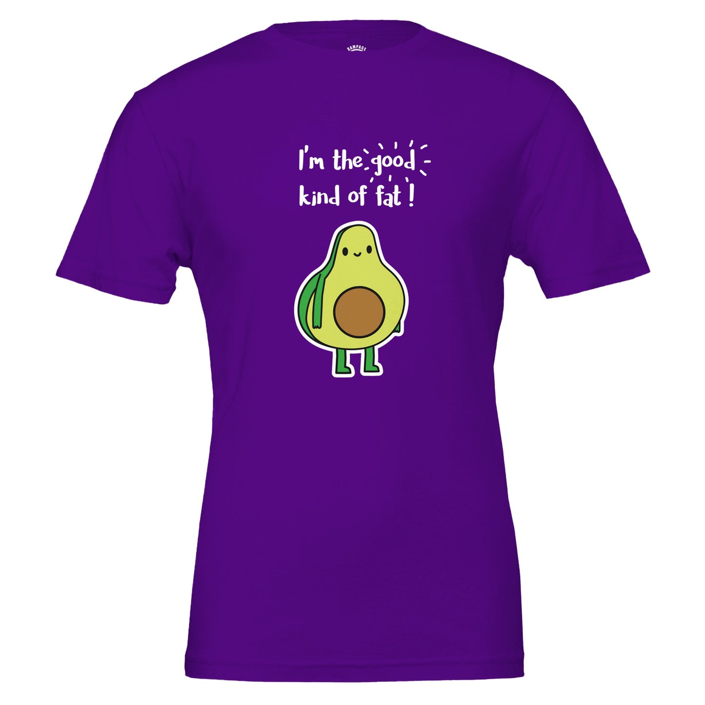 Funny Avocado T-Shirt – “The Good Kind of Fat” Pun Shirt - Rampage Design Studio