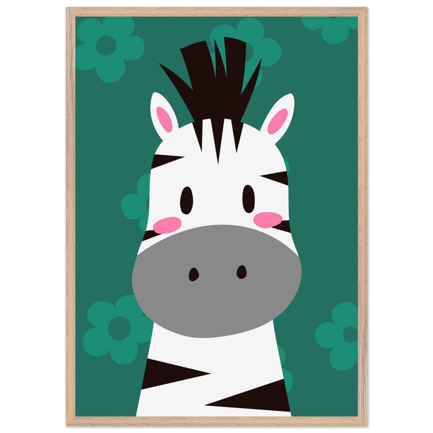 Personalized Zebra Wall Art Jungle Nursery Print - Rampage Design Studio