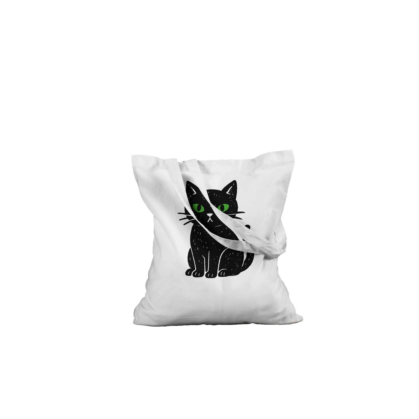 Black Cat Eyes Tote Bag (10L, 100% Cotton) - Rampage Design Studio