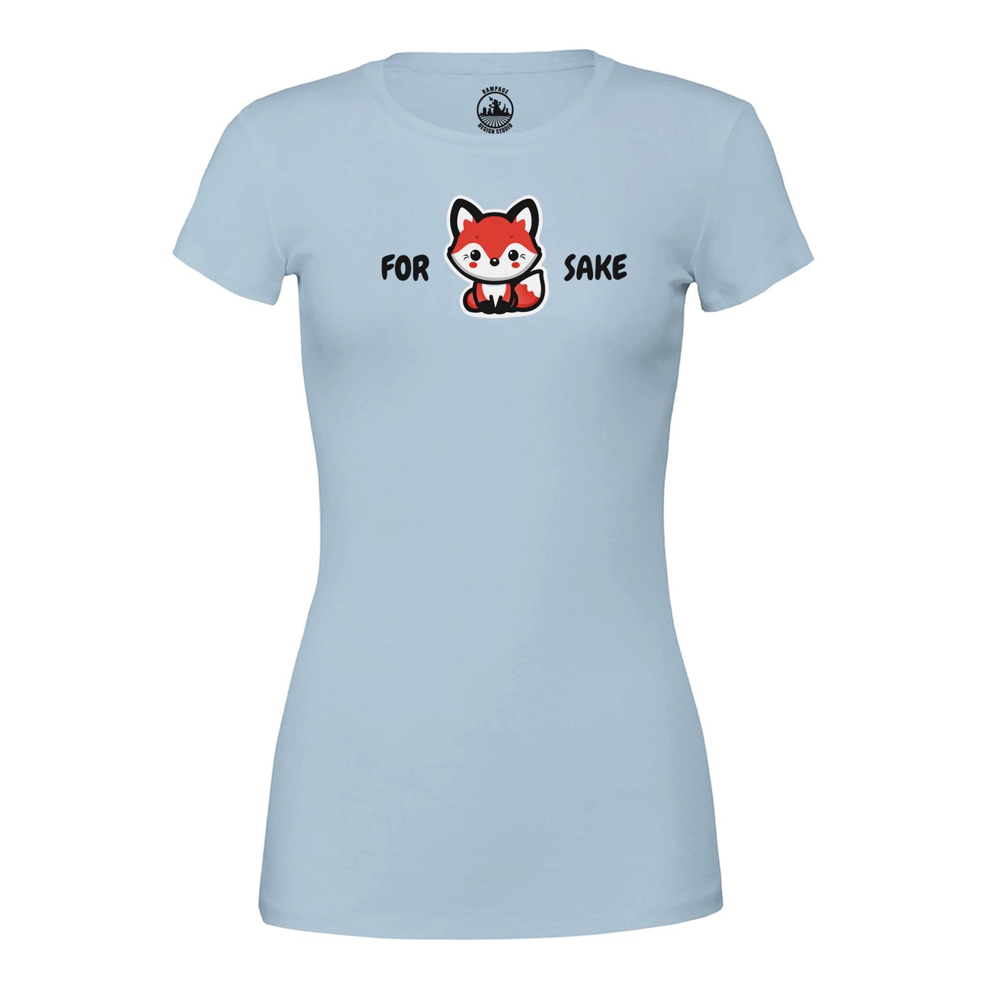 Cute Fox T-Shirt – Womens 'For Fox Sake' Graphic Tee, 100% Cotton, Comfortable Fit - Rampage Design Studio