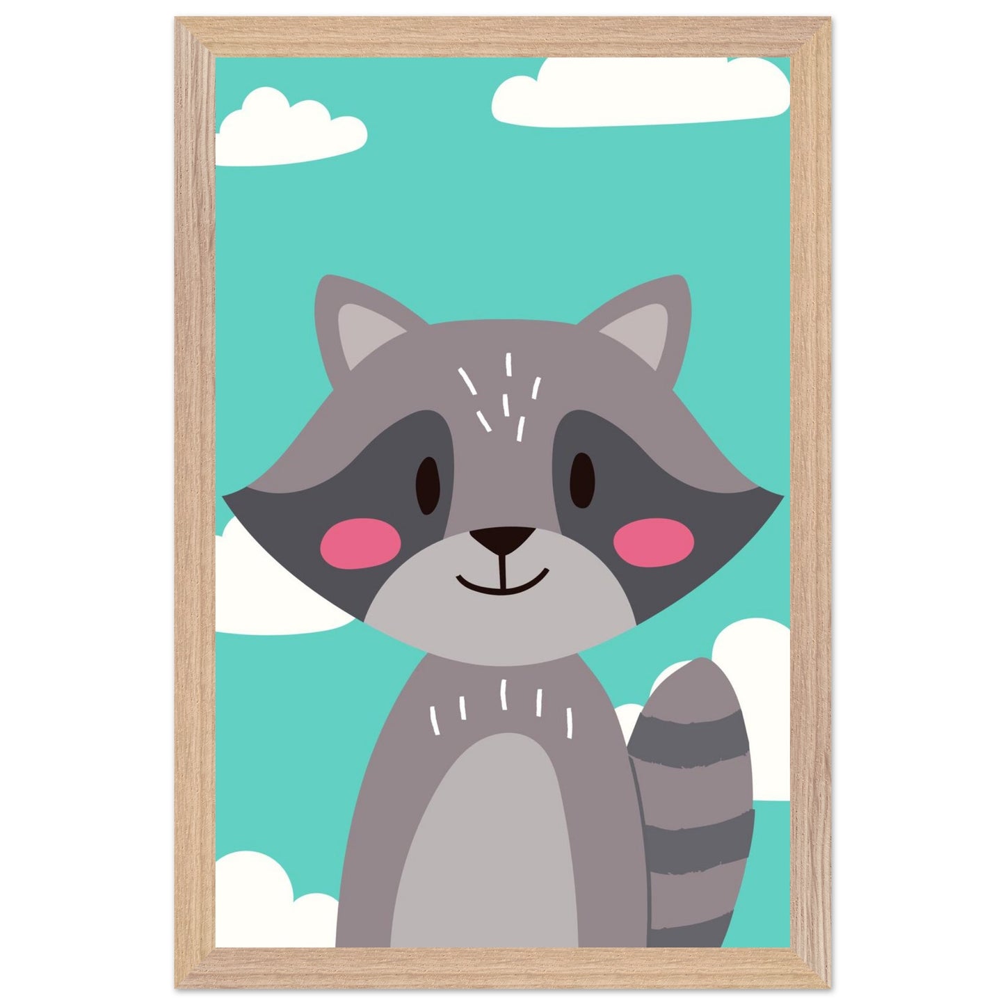 Personalized Kids Room Decor Cute Raccoon Children's Wall Art - Rampage Design Studio