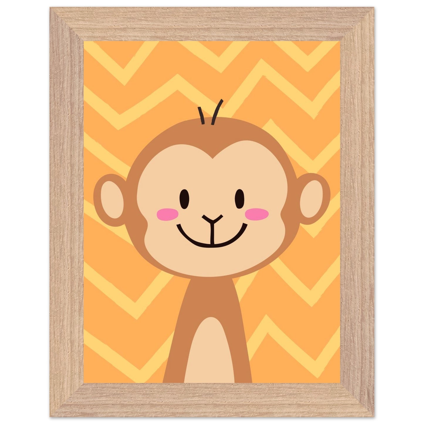 Personalized Kids Room Art Playful Nursery Decor Cute Monkey Print - Rampage Design Studio