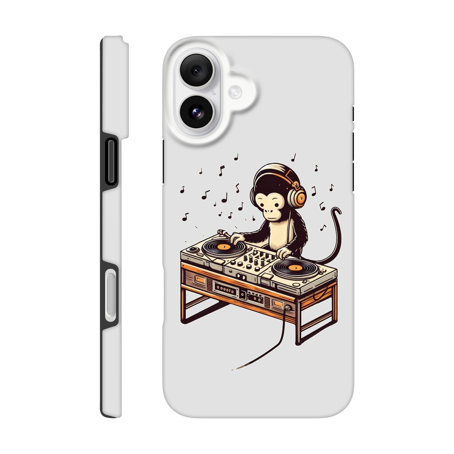 Monkey DJ iPhone Case, Monkey phone case, Durable Dual-Layer, tough iphone case, Glossy Finish, Fun Design - Rampage Design Studio