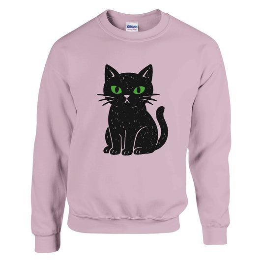 Black Cat Eyes Sweatshirt | Gothic Minimalist Cat Lover Shirt - Rampage Design Studio