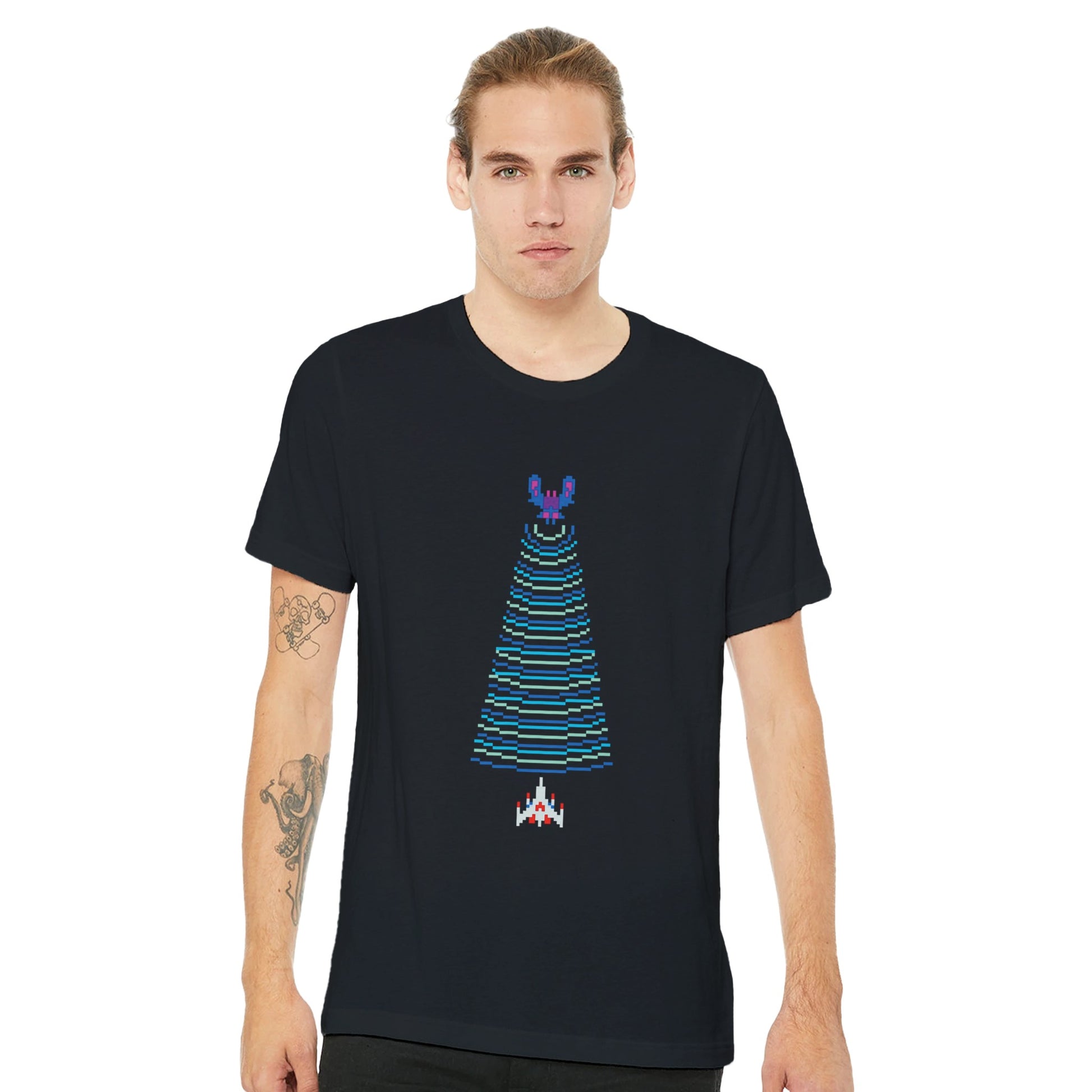 Galaga Traction Beam - Premium Unisex Crewneck T-shirt - Rampage Design Studio
