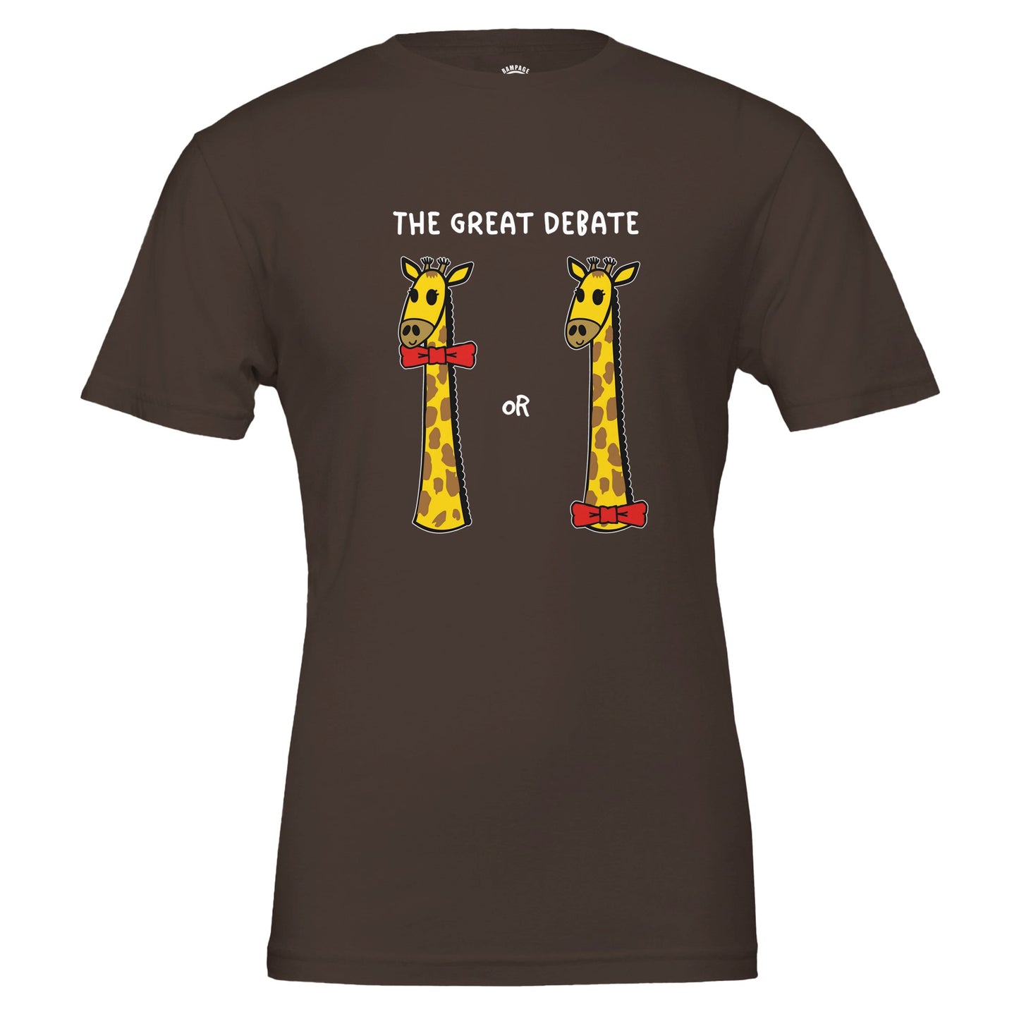 Funny Giraffe T-Shirt | The Great Debate - Rampage Design Studio