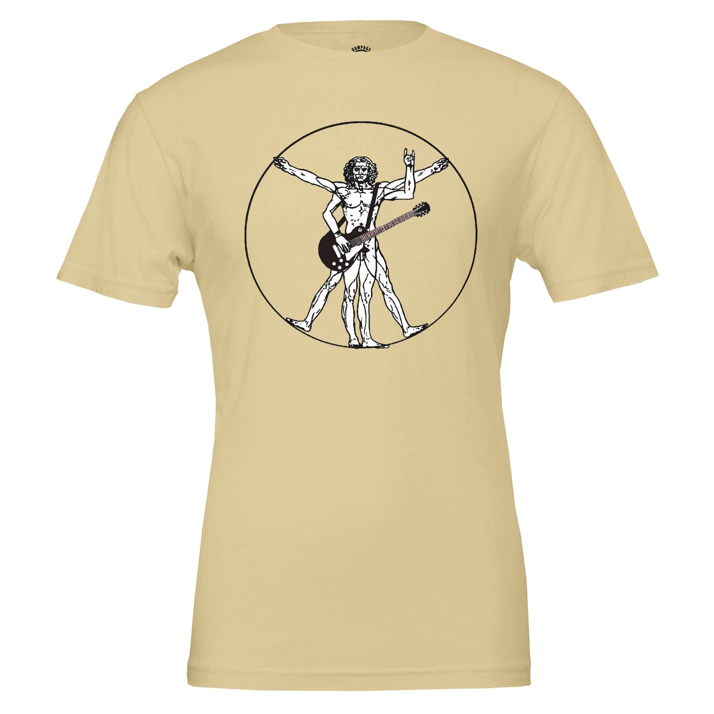 Rock Guitar Vitruvian Man T-Shirt - Rampage Design Studio