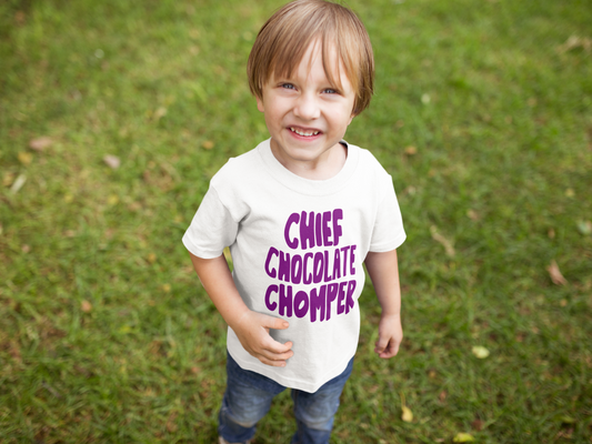 Chief Chocolate Chomper T-Shirt Funny Gift For Toddlers, Funny Shirt Gift For Girl, Funny Gift For Boy , Gift for Messy Toddler - Rampage Design Studio