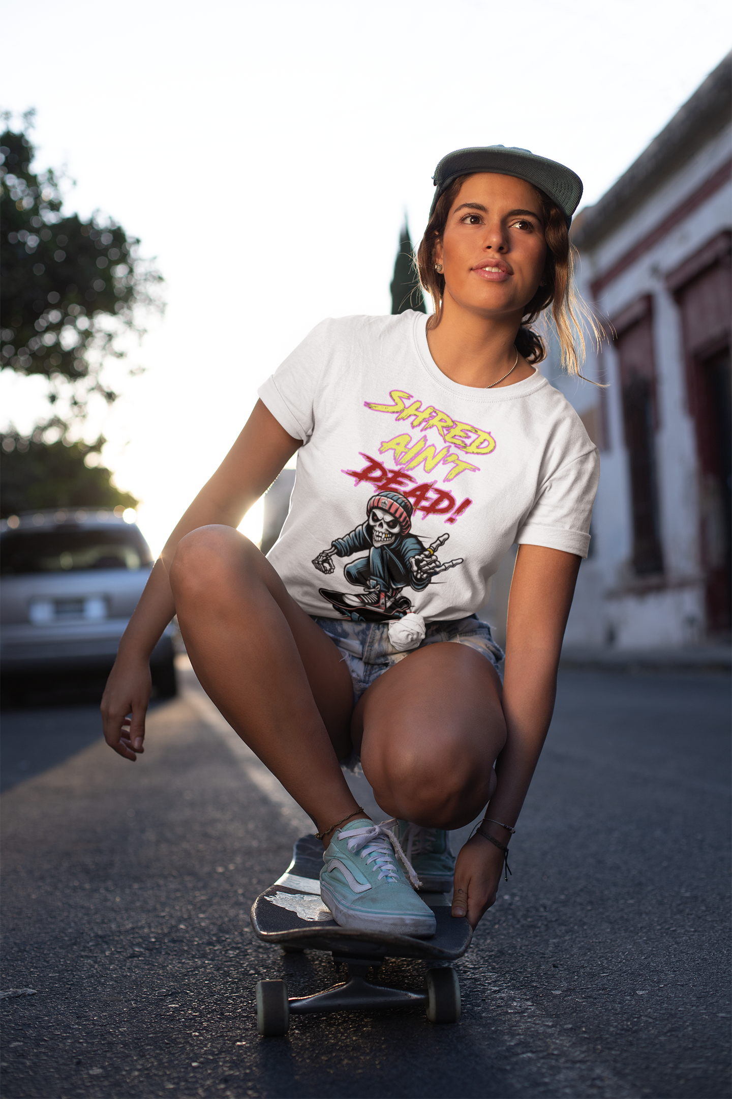 Skateboard T-Shirt "Shred Ain’t Dead" - Rampage Design Studio