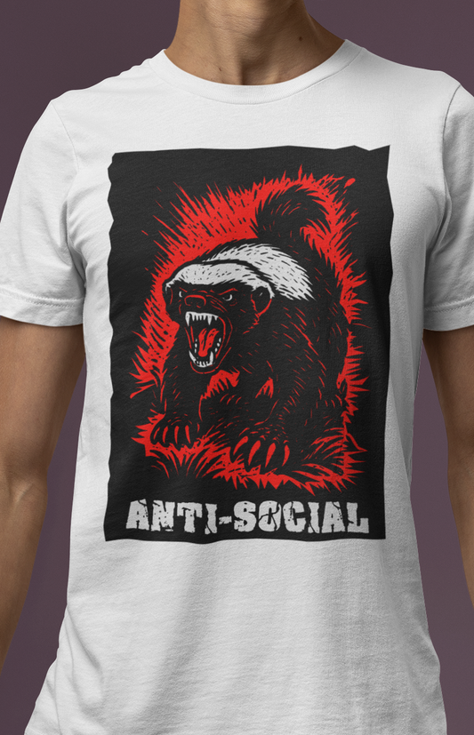 Anti-Social Honey Badger T-Shirt - Rampage Design Studio