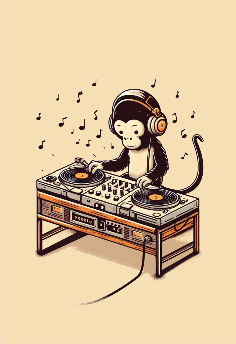 Monkey DJ Premium Matte Paper Poster