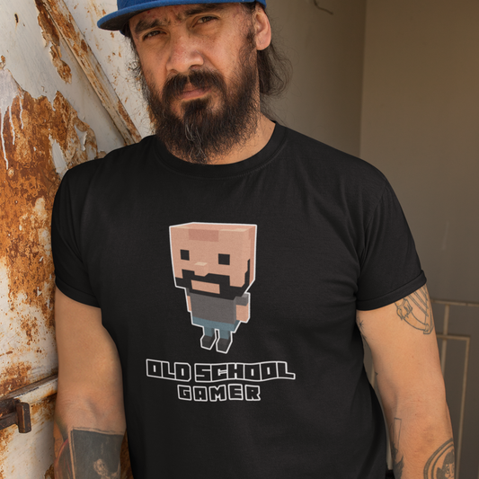 Old School Gamer T-Shirt – Voxel Design, Unisex, 100% Cotton - Rampage Design Studio
