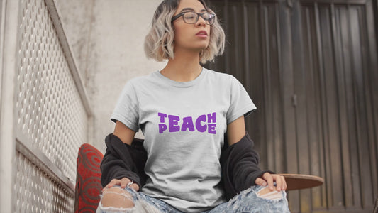 Teach Peace T-Shirt - Soft Cotton, Eco-Friendly,  Unisex Fit