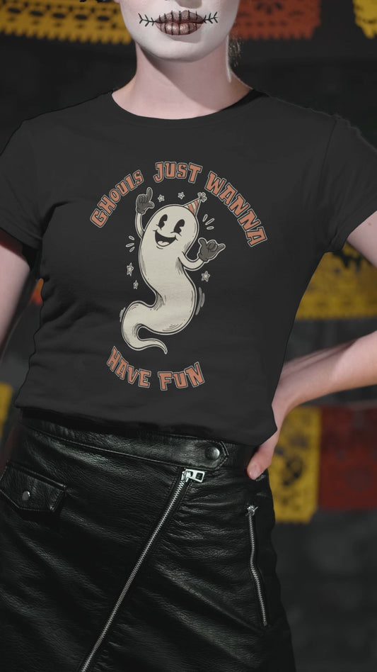 Ghouls Just Wanna Have Fun Shirt - Retro Cartoon Ghost Tee