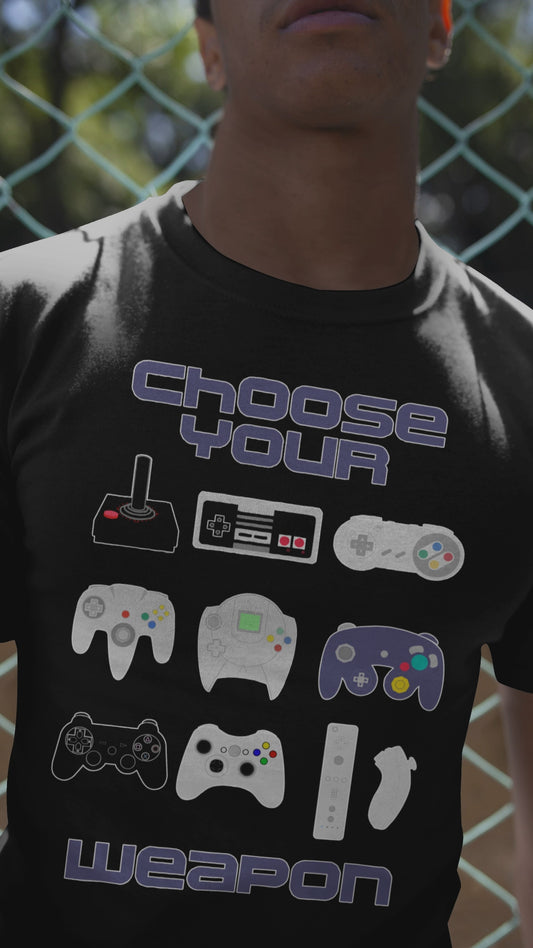 Retro Gamer T-Shirt, Choose Your Weapon