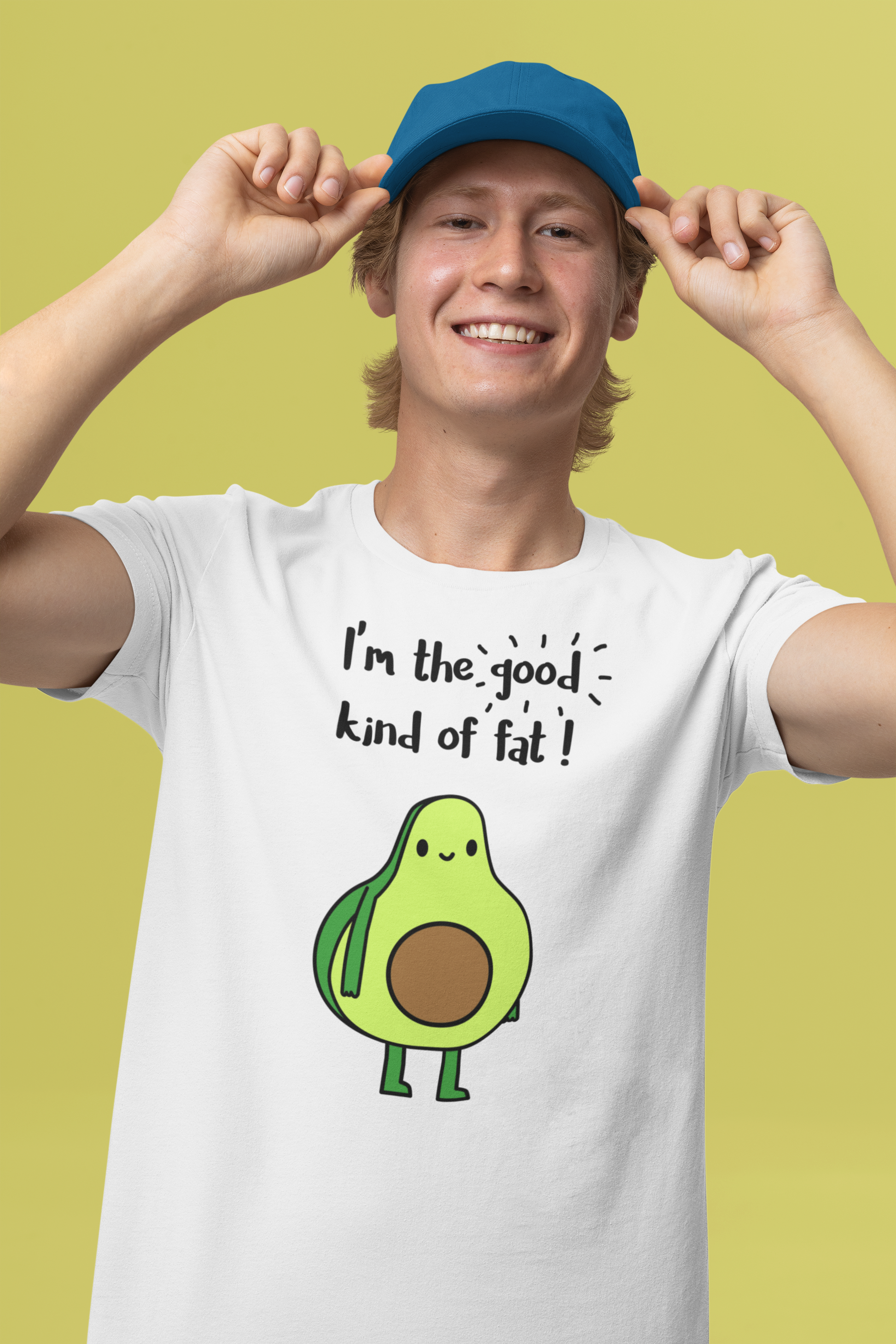 Funny Avocado T-Shirt – “The Good Kind of Fat” Pun Shirt - Rampage Design Studio