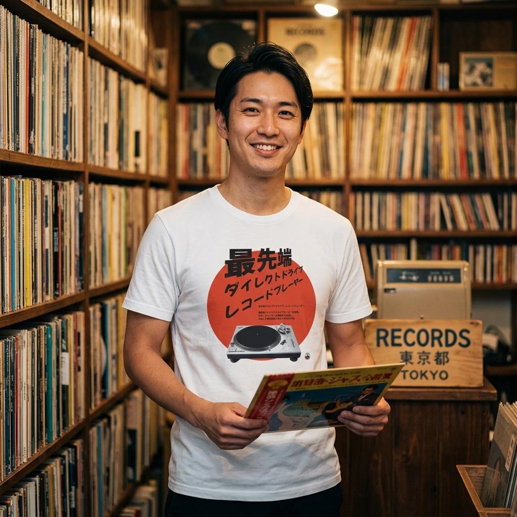 Japanese Turntable Graphic T-Shirt | Vinyl Record & Audiophile Tee