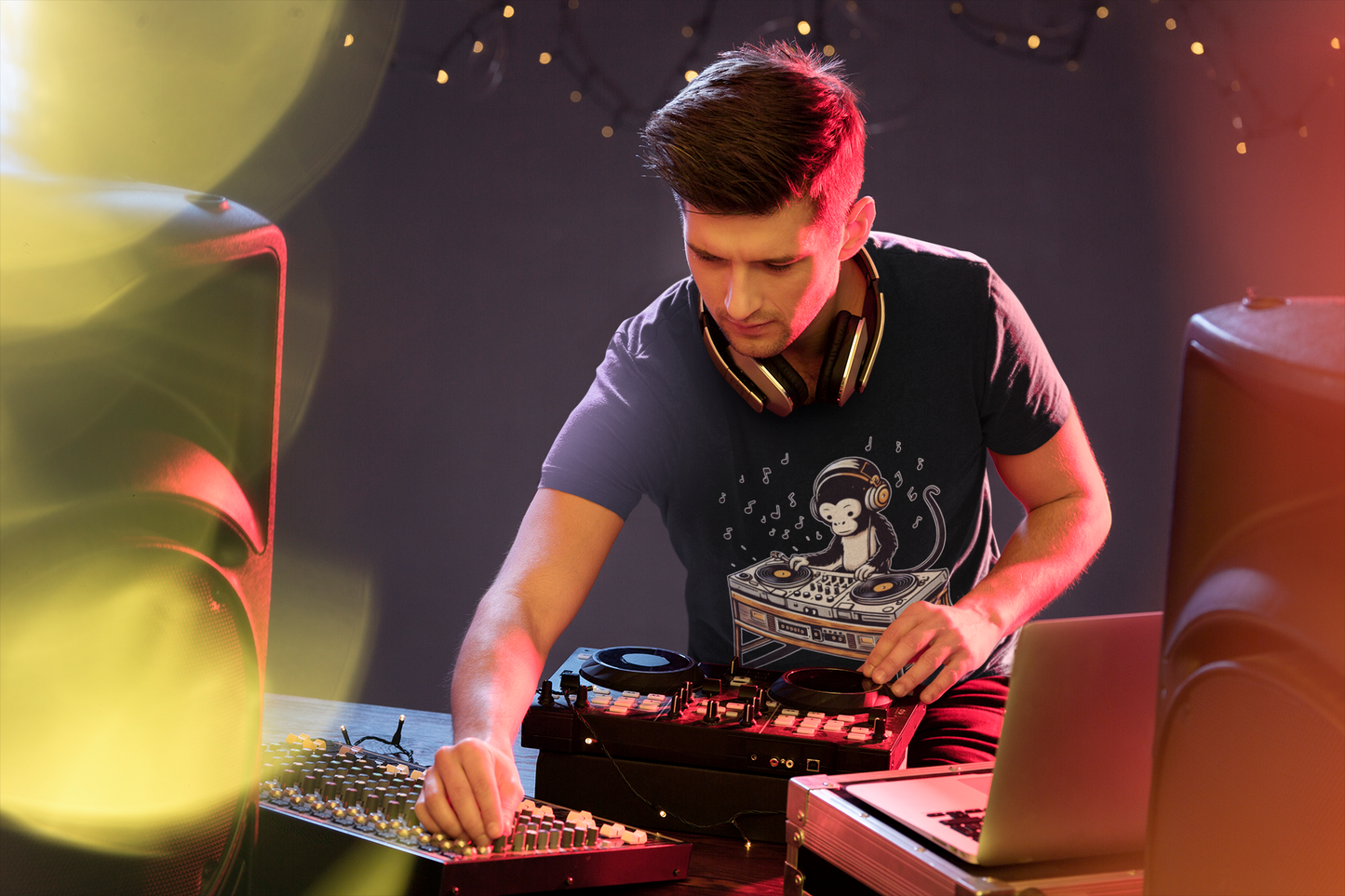 Monkey DJ - Premium Unisex Crewneck T-shirt - Rampage Design Studio