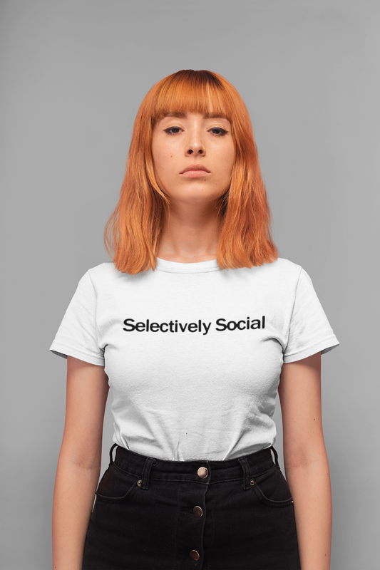 Introverts Tee "Selectively Social"  Antisocial T-Shirt, Anxiety clothing, Autism Shirt, Unisex Fit - Rampage Design Studio
