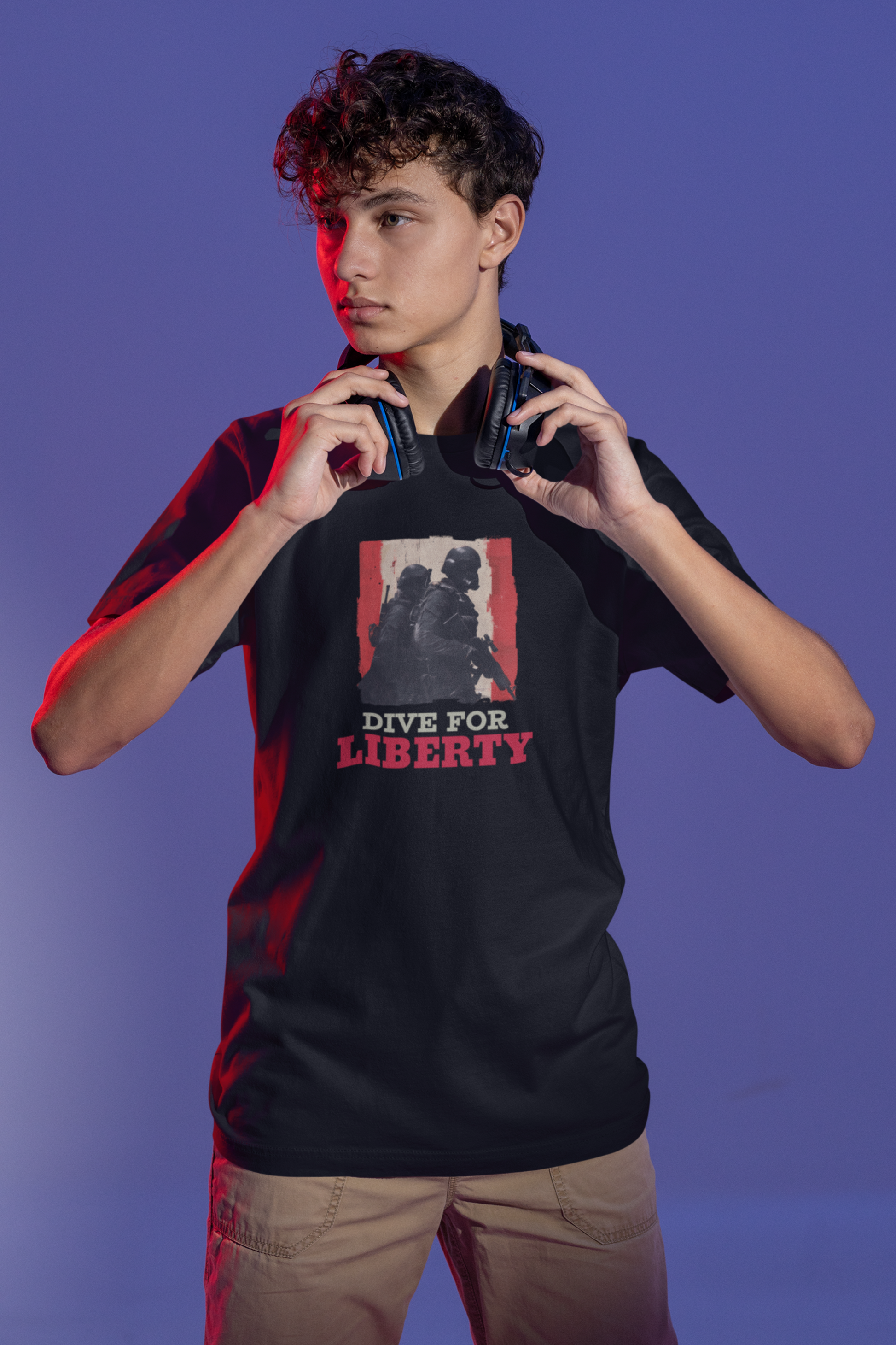 Helldivers 2 Inspired T-Shirt - Dive for Liberty Graphic, Soft Cotton, Unisex Fit - Rampage Design Studio